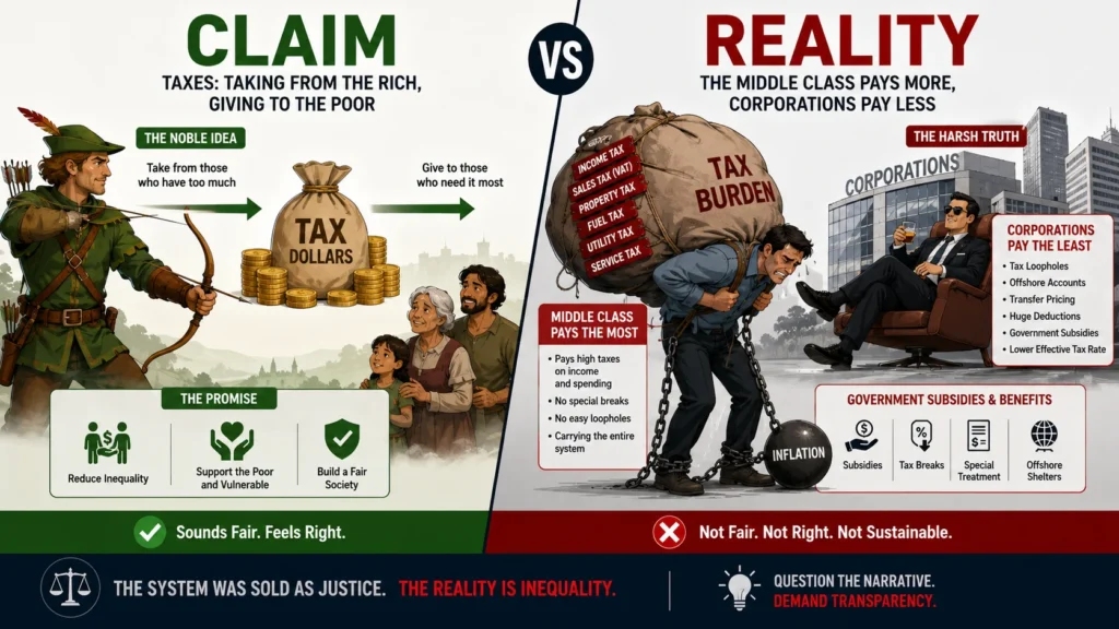 Fiscal policy claim vs reality: Government says Robin Hood system but middle class bears the burden